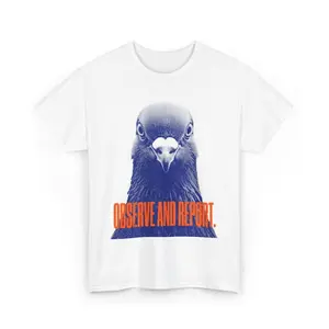 Men's bird spy meme, surveillance, observation culture Graphic T-Shirt - Short Sleeve Crew Neck Regular Fit Casual Wear | Soft & Breathable Fabric, Durable Print, Everyday Comfort, Machine Washable, retro streetwear with halftone graphic and bold