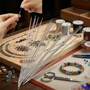 Rust-Resistant Stainless Steel Handmade Beading Needle, Jewelry Making DIY Craft Tool with Large-Eye Durable Tip for Fine or Thick Threads Sewing Sewing Tools Sewing Supplies Crafts