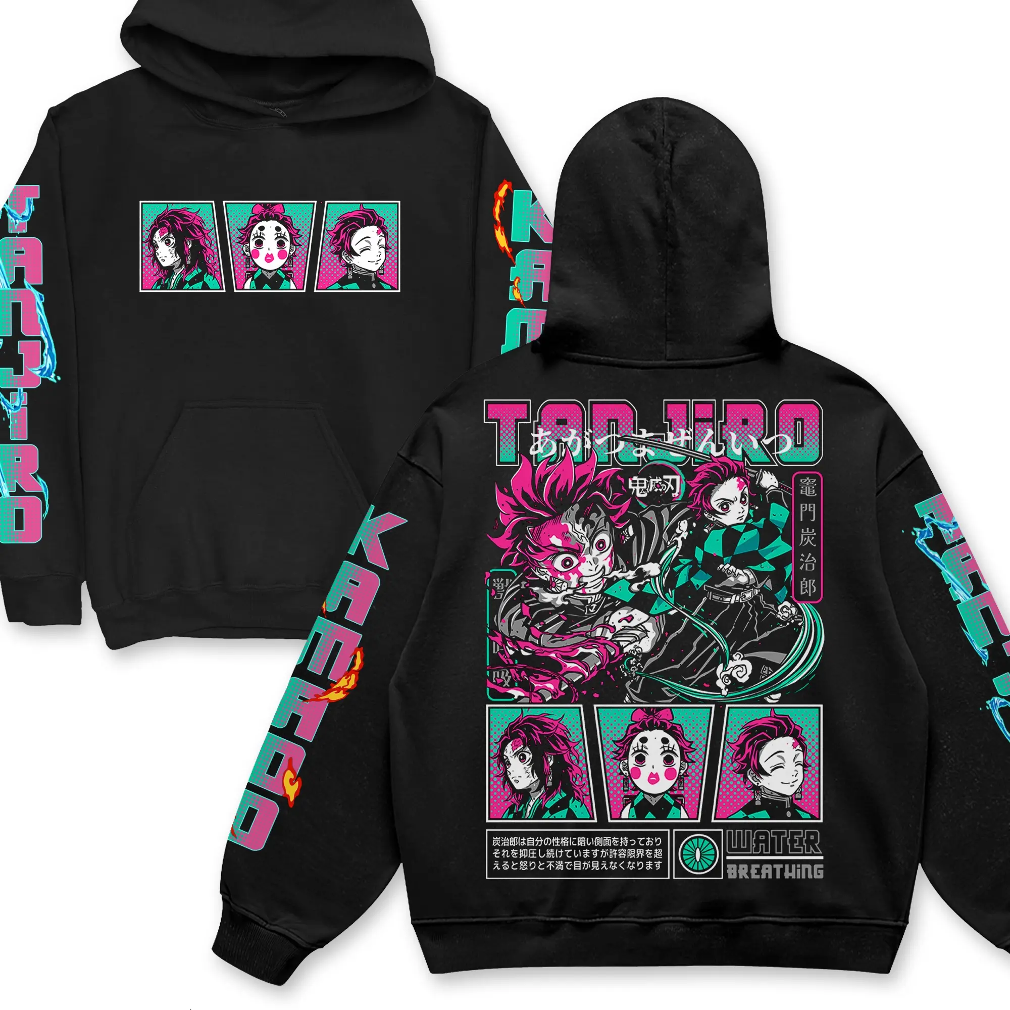 Funny Demon Slayer Tanjiro Kamado Hoodie Graphic T-shirt Infinity Castle Casual Sweatshirt Tanjiro T-Shirt