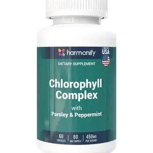Chlorophyll Capsules 450mg, Natural Chlorophyll Pills for Women & Men – Highly Bioavailable Chlorophyll Supplement – 120 Capsules