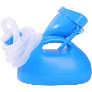 2000ML Portable Urinals for Men, Mens Urinal Bottle Spill Proof for Seniors, Male 63" Large Thick Pee Bottles with Long Tube and Lid for Hospital Car Home Toilet Travel Camping (Blue)