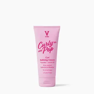 V&Co. Beauty Curly Pop Curl Defining Cream – Curl Cream for Curly Hair, Anti Frizz & Moisturizing Hair Care with Peptides & Jojoba Oil, 6 fl oz