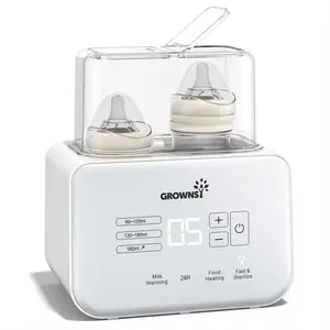 Grownsy Baby Bottle Warmer 10-in-1 with LCD Display, Defrost, Sterilizing, Keep 24H, Double Bottle Warmer for Breastmilk & Formula, 2024
