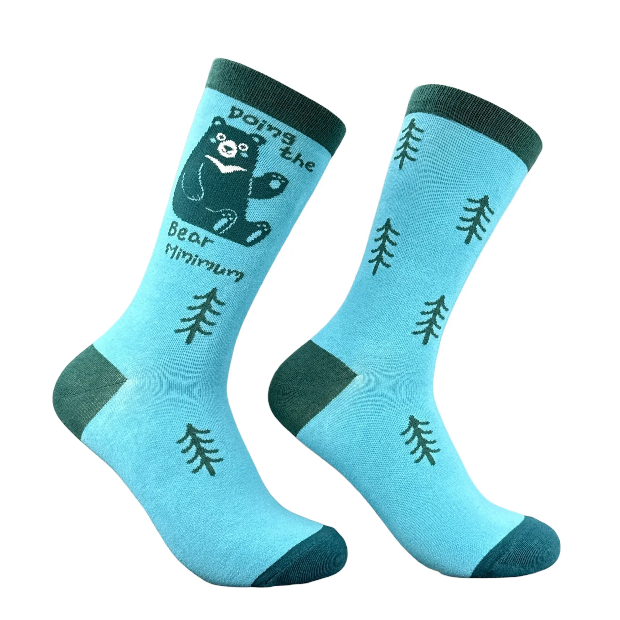 Women's Doing The Bear Minimum Socks Funny Sarcastic Graphic Novelty Footwear For Ladies Funny Graphic Socks Comfortable Fitted Spandex Cotton