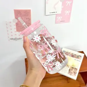 Portable Bow Daisy Water Cup for Girls, High Aesthetic Coffee Mug With Lid Straw, Casual Style Milk Tea Cup, Water Bottles, Leakproof Tumbler, Drinkware, Perfect Gift for Women