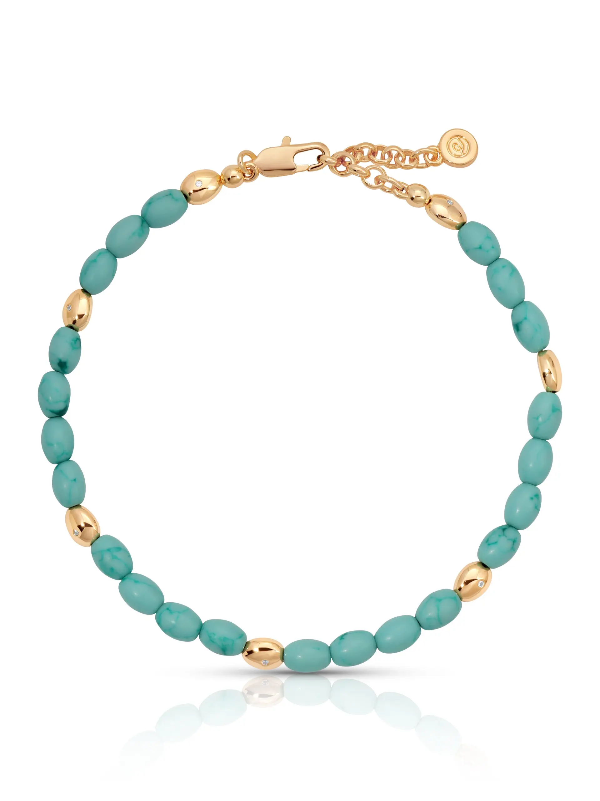 Turquoise Polished Pebble Anklet