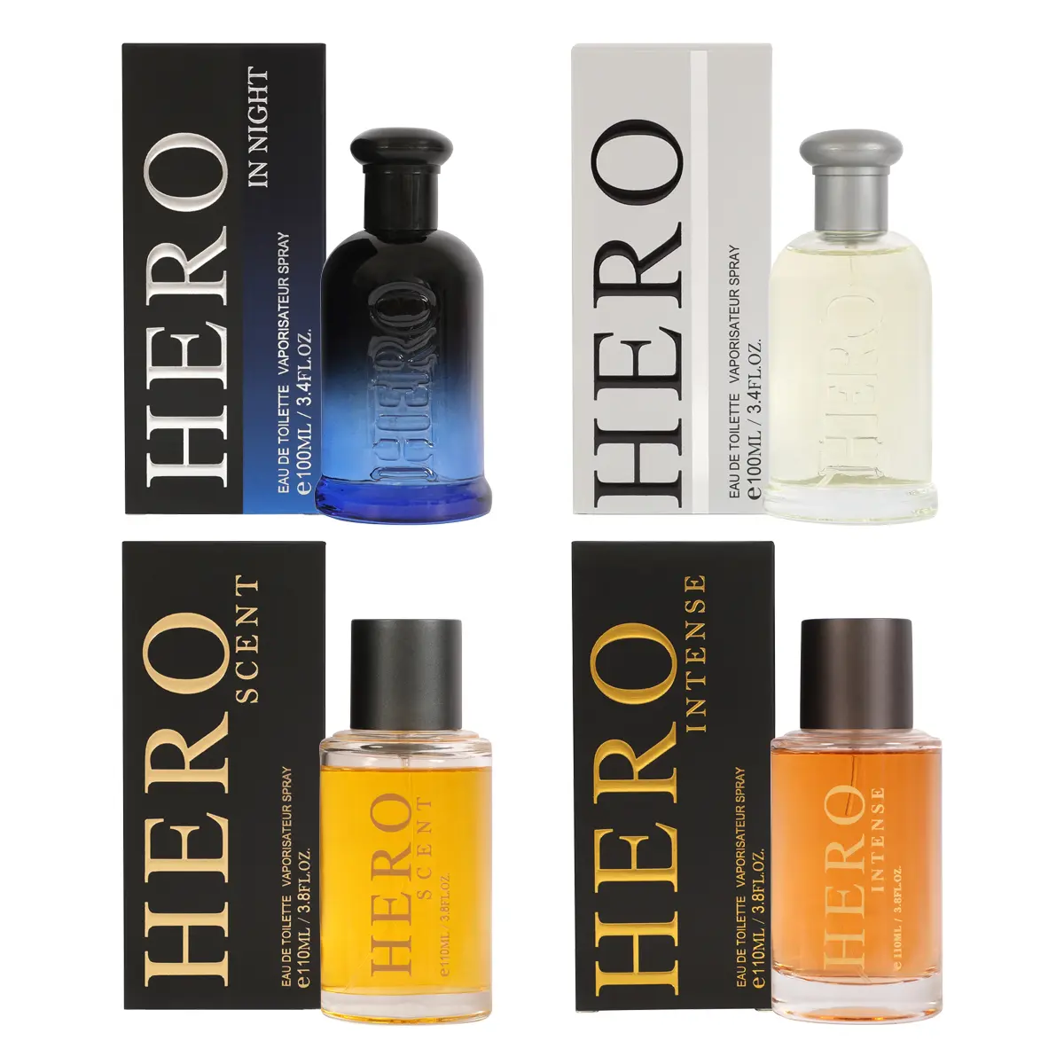 EBC HERO インナイトパフューム 100ML Bundle of EBC Hero, Hero Scent, Hero Intense and Hero in Night Eau