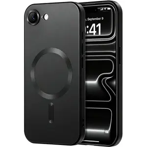 Magnetic for iPhone 16E SE4 17E Smartphone Case Camera Lens Protector Slim Soft Bumper Shockproof Metallic Luster