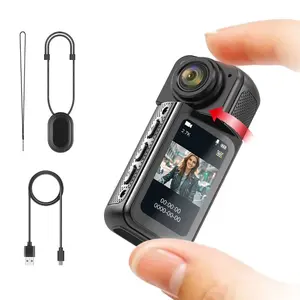 【Holiday gifts】1080P-2.7K Wearable Mini Sports Camera, Portable Vlog DV Camera with 180 Degree Rotatable Lens 1.47 Inch Color Screen,Wi-Fi Enabled,For Pets, Travel, Work, Water Sports, Outdoor Adventures Video Camcorders Video Recording Equipment