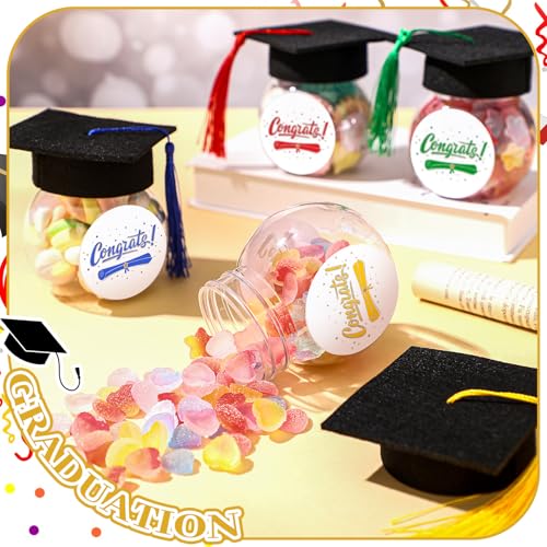 12/24 Pcs Class of 2026 Graduation Cap Candy Jars Set for Student- Multiple Colors, 8oz Graduation Party Decorations Gifts for School Party Guests 12/24 Pcs Class of 2026 Graduation Cap Candy Jars Set for Student- Multiple Colors, 8oz Graduation Party Decorations Gifts for School Party Guests
