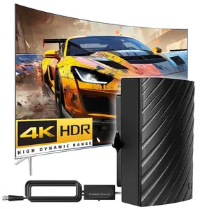 TV Antenna Digital for Smart TV, HD Antenna Indoor, Easy to Install, Compact and Lightweight, 300 Miles Long Range Reception with Signal Amplify Booster, Cancel Cable Bills, Enjoy Local Channels in Full HD