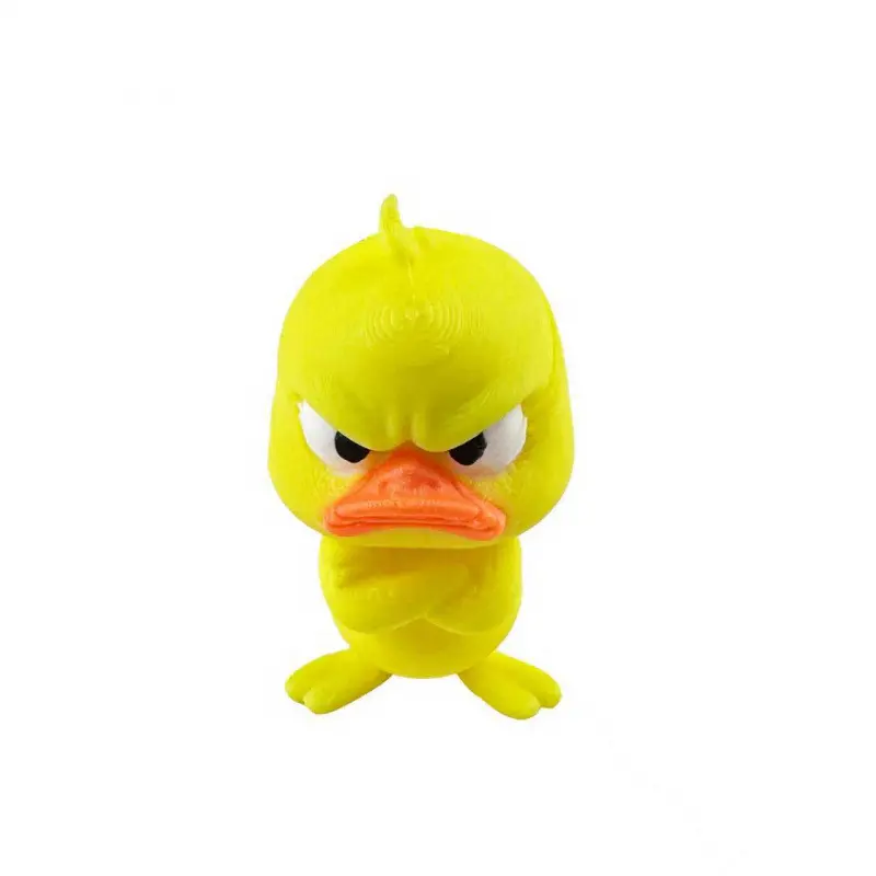 Funny Angry Yellow Duck Desk Toy, 3D Printed Cute Duck Figurine, Adorable Cartoon Decoration for Office, Bedroom, Computer Desk, Car Dashboard, Fun Gift for Kids, Friends and Family