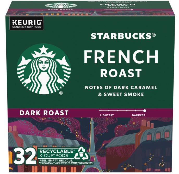 Starbucks Caffè Verona, Dark Roast K-Cup Coffee Pods, 100% Arabica, 32 Count Beverage Bean Caramel Milk