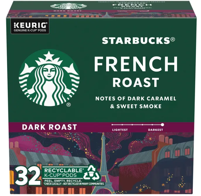 Starbucks Caffè Verona, Dark Roast K-Cup Coffee Pods, 100% Arabica, 32 Count Beverage Bean Caramel Milk