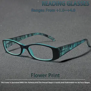 GIGULA Multi-color Fashion Rectangular Reading Glasses, Colorful Style for Elegant Reading, Classic Rectangular Frame for Clear Vision, Unex, Prescription Suitable for  100° to  400°, Reading Eyeglasses