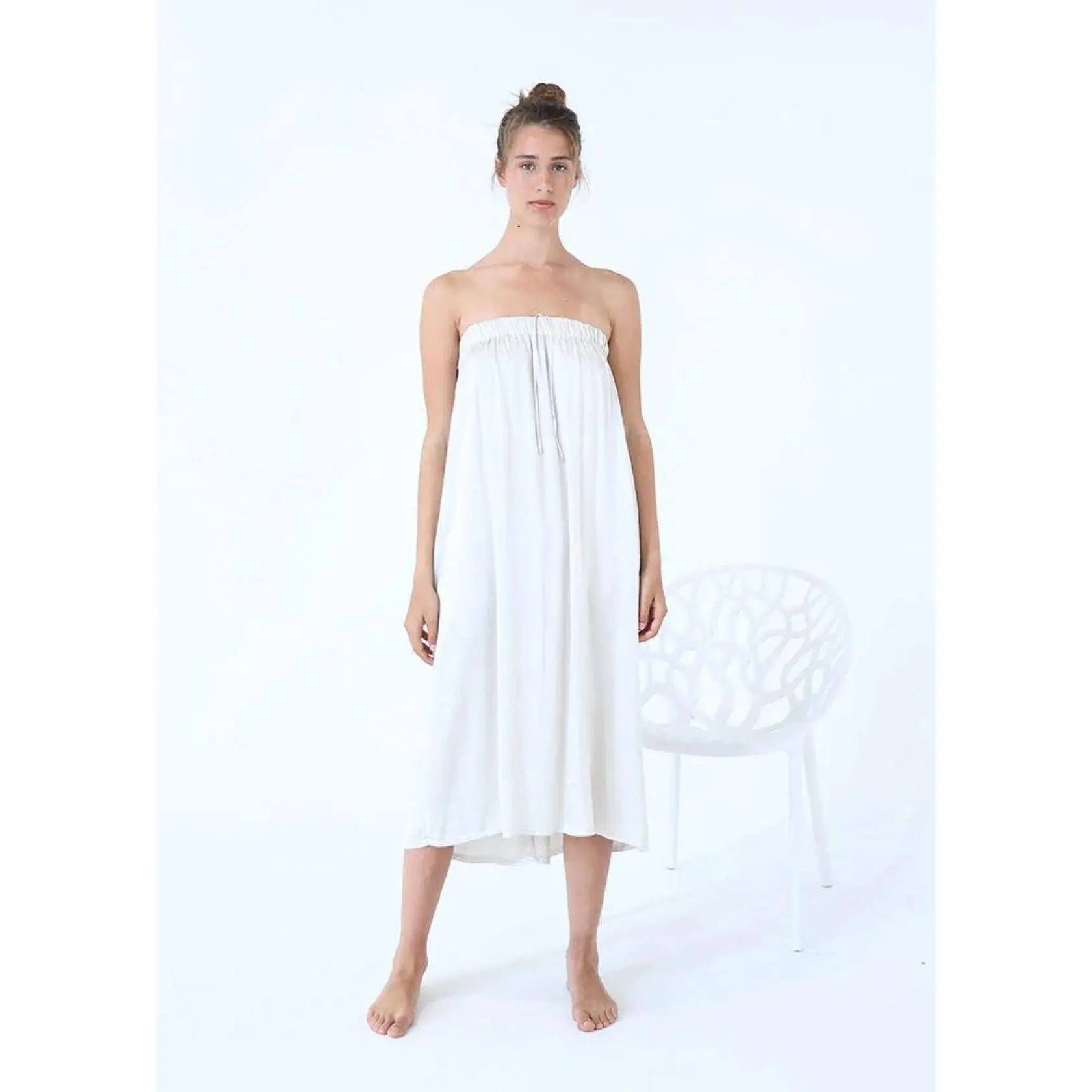 PJ HARLOW Bella Maxi Satin Dress/Skirt - Cream