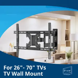 UL Listed Full Motion TV Wall Mount for Most 26-70inch TV, Swivel and Tilt Mount Up to 100lbs, VESA 600x400mm, 16" Wood Studs, Pull out to 19.69" and retract back to 3.31" tv bracket