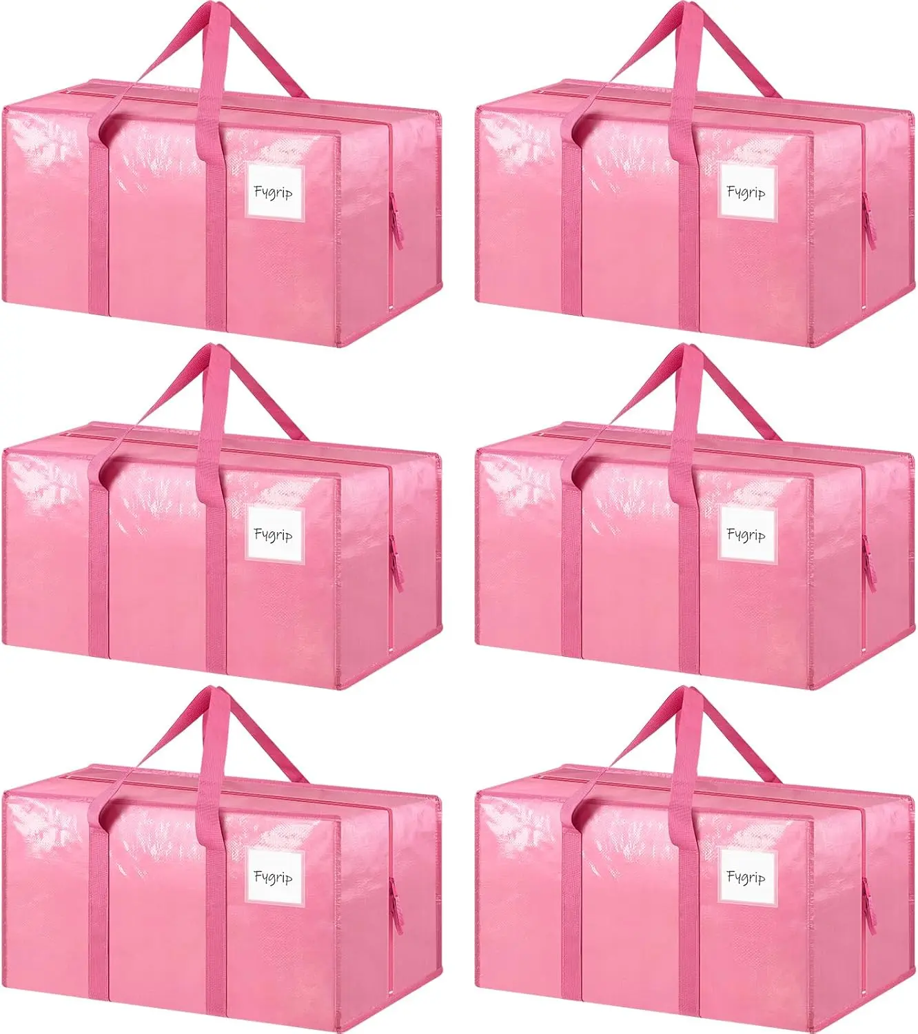 6 Pack Extra Heavy Duty Large Moving Bags with Strong Zipper & Comfortable Handles