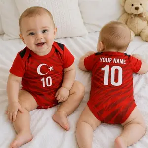 Turkey Soccer Baby Suit, Custom 2026 Fan Version, Personalized Name Number, Sport Apparel, Gift For Newborn 6P5 0GD