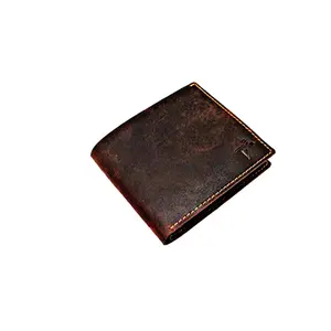 Vintage Leather Bifold Wallet – Handmade Genuine Leather for Men