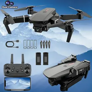 The 2026 E88 high-end version drone features obstacle avoidance technology, is equipped with a 4K high-definition dual camera and four batteries, and can fly for 60 minutes. It is an ideal Christmas gift for beginners, suitable for flying and aerial photo