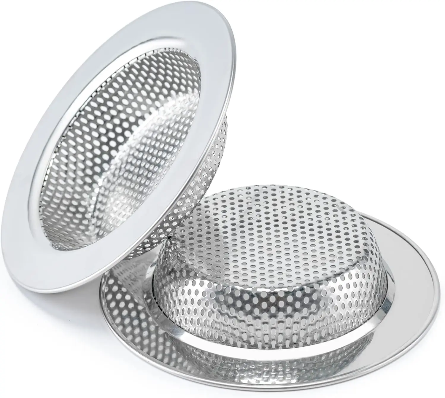 Summer 2 Pcs Sink Strainer for Most Kitchen Sink Drain Basket, Upgraded Double-Layer Safe Design Kitchen Sink Strainer (Outer Diameter 4.5 Inch) Filter Smooth