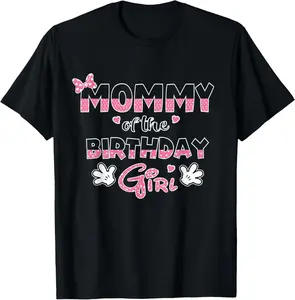 100% Cotton Mommy Of The Birthday Girl Mouse Family Matching T-Shirt
