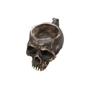 Burn The Ships Ceramic Skull Mug 8 oz Rustic Novelty Drinkware Washable Reusable Tumbler for Coffee Tea Hot Chocolate Durable High-Quality Material Unique Skull Design Perfect Gift Idea