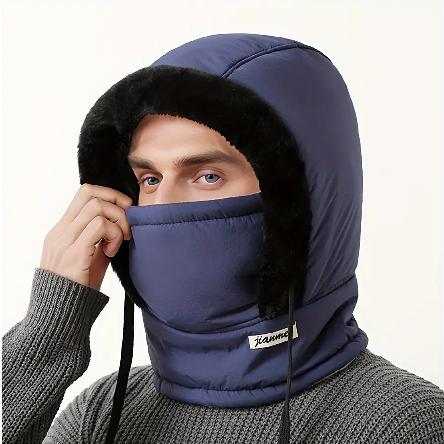 The new winter warm hat, a fleece and thickened warm hat, an ear-protecting, cold-proof face mask and cold-proof neck three-in-one warm hat, is very suitable for going out, skiing and camping in winter, Sports outdoor hats