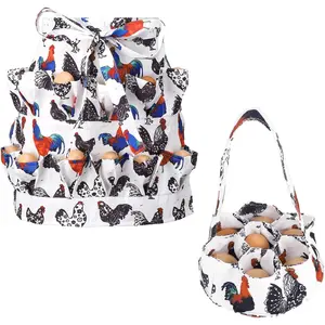 Egg collection aprons and baskets, 12 deep-pocket chicken aprons and 7 deep-pocket baskets