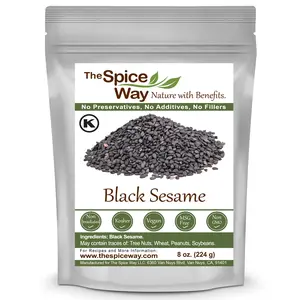 The Spice Way Black Sesame Seeds - Vegan, Non-GMO, No Preservatives - Rich Nutty Flavor for Asian Cooking & Snacks