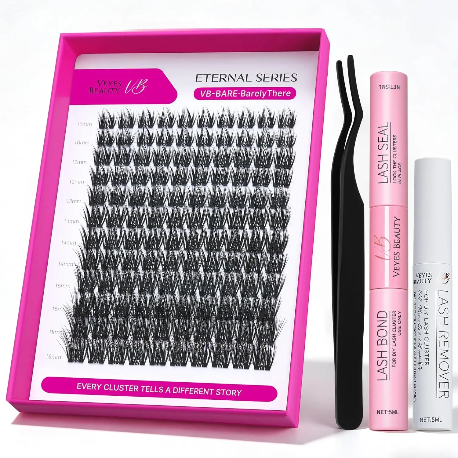 VEYESBEAUTY VB-Care/Bare/Fit/Baby False Eyelashes Eternal Series Lashes Barely There Natural Fluffy Lashes Upgraded 0.05mm Ultra-thin Band Low-density Fibers 50% Lighter Easy to Apply Beginner Friendly Makeup Cosmetic Eyelashes Extensions