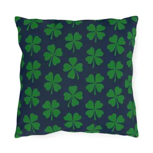Four Leaf Clover Pillow, St. Patrick's Day Decor, Irish Pride Cushion, Clover Leaf Shamrock Pillow, Lucky Charm Pillow, Outdoor Pillow