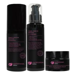 ambitious. byKion. Snail Mucin 96% Repair Essence, 92% Moisturizer Cream 1.69 fl oz/ 50ml,  Snail Mucin Cleanser 3.38 fl.oz 100ml Skincare Skin Repair korean skin advanced snail facial essence