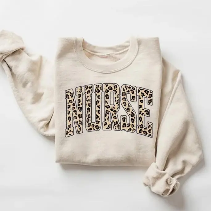 Leopard Nurse Sweatshirt, RN Shirt, Trendy Nurse Shirt, Nurse Life, Nursing School Sweatshirt, Registered Nurse Tee