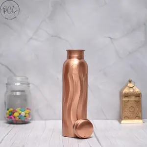 Unique Wave Design 100% Pure Copper Water Bottle 950 ML