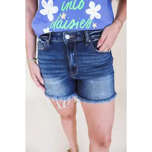 Ryley Frayed Ripped Denim Shorts