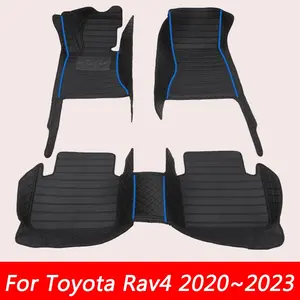 LHD PU Leather Car Floor Mats For Toyota Rav4 2020~2023 detachable specialized leather mats waterproof and thickened easy-to-clean mats Carpets Rug Foot Pads interior Accessories Dirt-proof protection for car interior items, not for sale in the UK