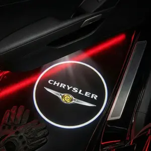 2 Pcs Chrysler Carbon Fiber Welcome Lights Set, Car Door Projection Lamp, Laser Light, Custom Decorative Floor Lamp (batteries Not Included)