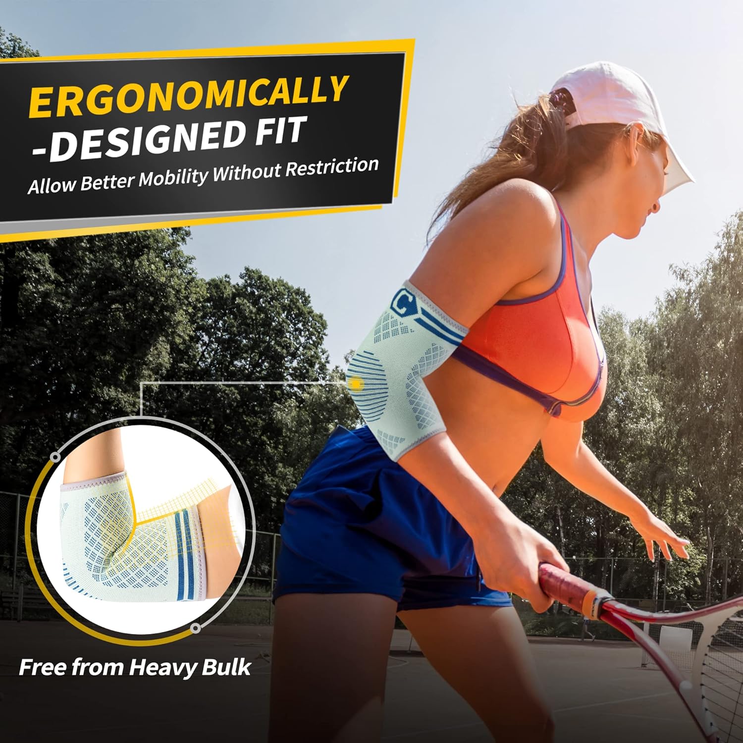 2 Pack Elbow Brace for Tendonitis and Tennis Elbow, Compression Support Sleeve for Golfer's Elbow Relief, Arthritis & Gym Workouts, Non-Slip 3D Knit Arm Guard for Men & Women