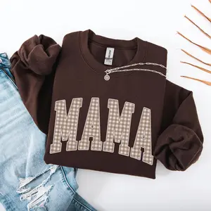 Gingham Mama Sweatshirt – Vintage Mama Sweatshirt, Trendy Mama Crewneck, Mothers Day Gift, New Mom Sweatshirt, Baby Shower Gift, Pregnancy Announcement