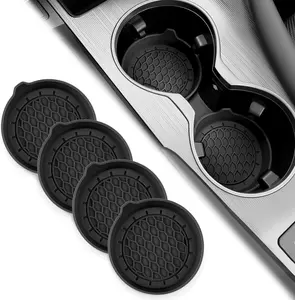 Car Cup Holder Coaster, Silicone Cup Holder Insert, Universal Non-Slip Cup Holders, Car Accessories Interior for Women and Man Interior Sets 4 Pack