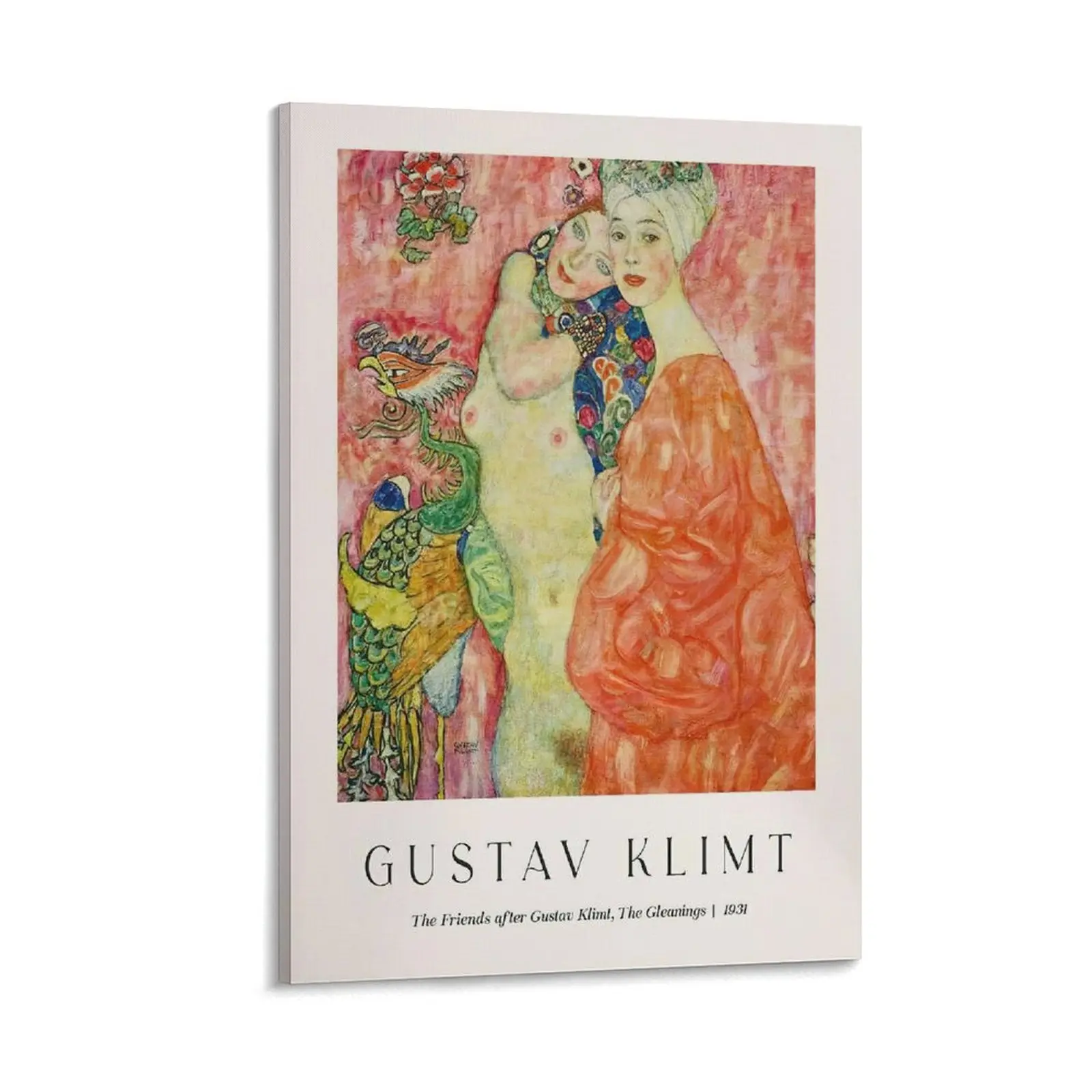 Gustav Klimt 'The Friends' Canvas Art Print - Elegant Female Portrait And Body Art Poster, Lesbian Art Wall Decor for Bedroom, Kitchen, And Office Canvas Poster Bedroom Decor Office Room Decor Gift Frames Ornaments Artistic Photo Decoration Frame-.