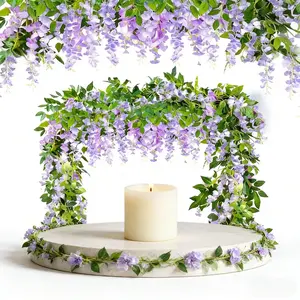 2-4pcs outdoor indoor garden artificial flower home decoration, plastic simulation flower, simulation flower vine simulation plant green wooden door corridor courtyard wall decoration