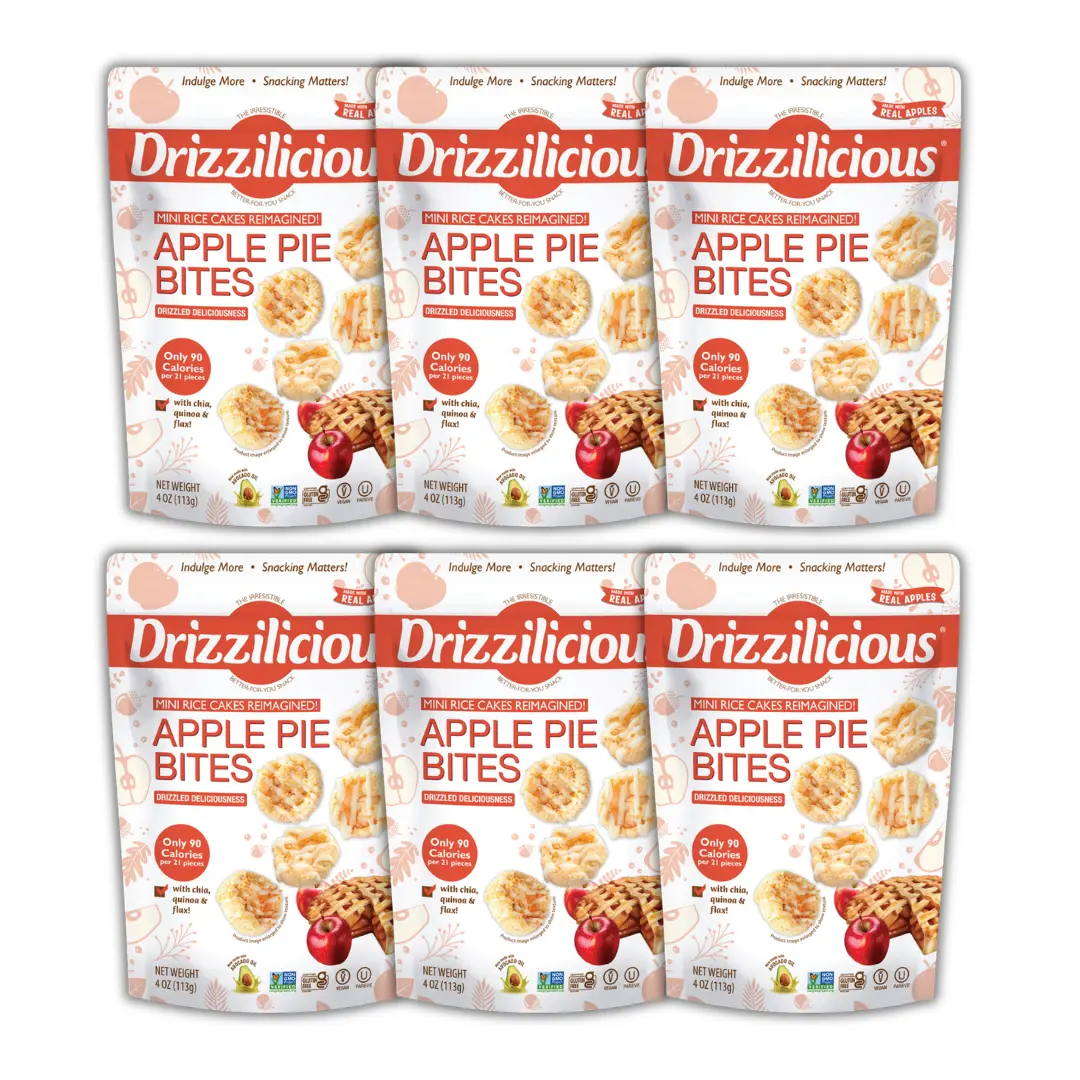 NEW! 6 Pack Drizzilicious Apple Pie Mini Rice Cakes - 4oz Bags NEW! 6 Pack Drizzilicious Apple Pie Mini Rice Cakes - 4oz Bags