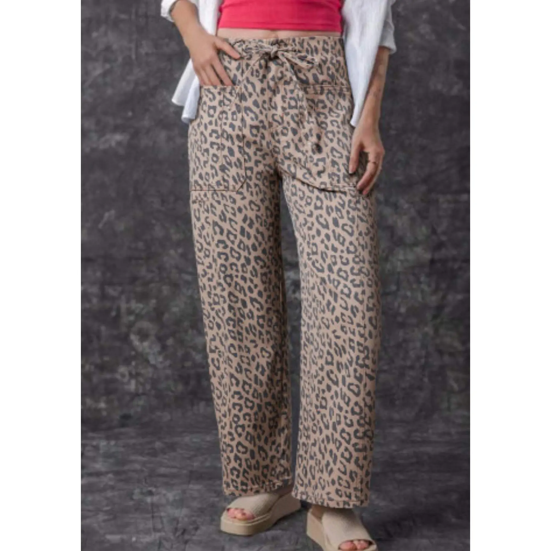 Front Tie Cheetah Jean Front Tie Cheetah Jean