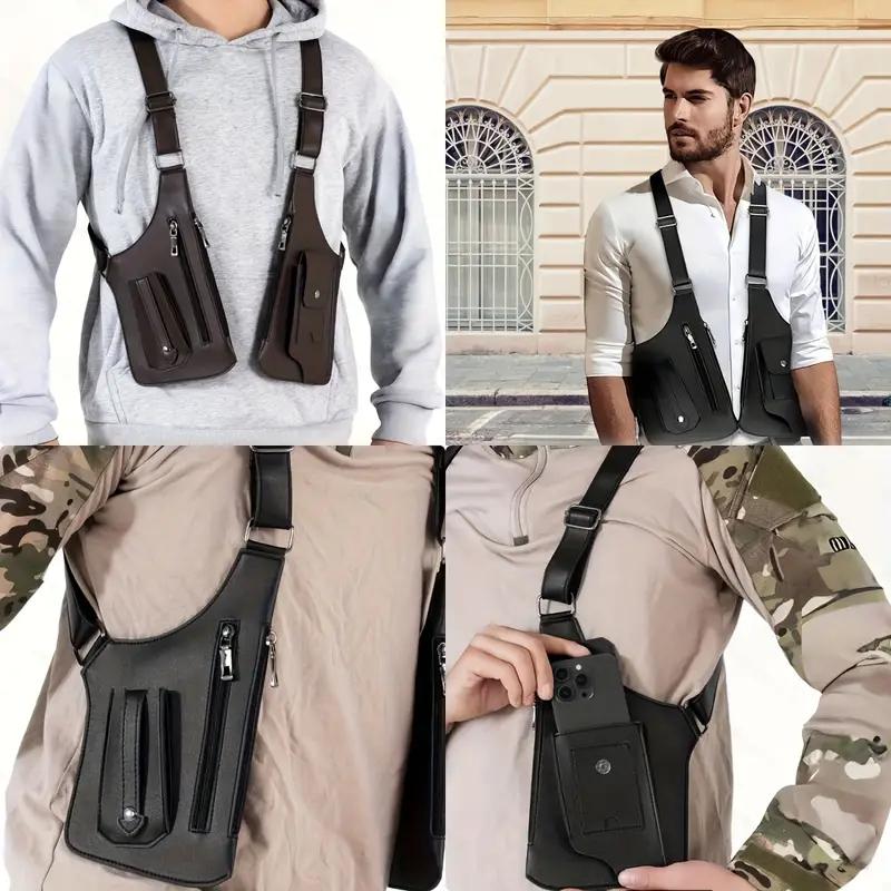 Adjustable Underarm Shoulder Bag for Men and Women-Anti-theft Hidden Storage for Cell Phones and Other Hunting and Outdoor Gear,Premium Leather.