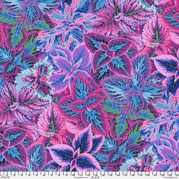 Fabric FreeSpirit Kaffe Fassett Collective Blue Bold Leaves August 2025 by the Quarter Yard PWPJ132.BLUE