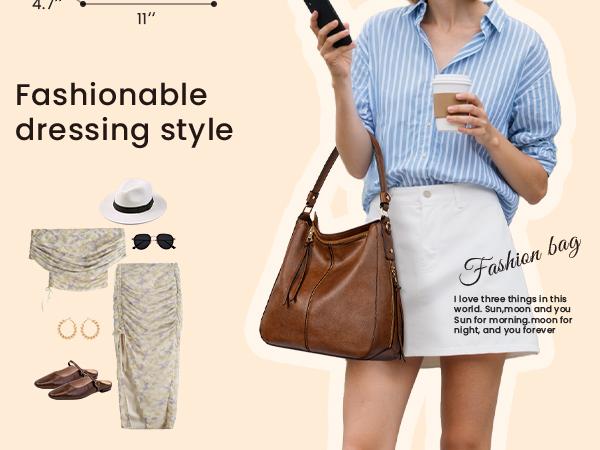 【Valentine's Day Gift】Realer Hobo Crossbody Bags for Women,Large Capacity PU Leather Purse,High Quality Bucket handbag with 2 side zipper pockets,Retro flap messenger bag,perfect for shopping,dating and business,TikTokShopJumpstartSale