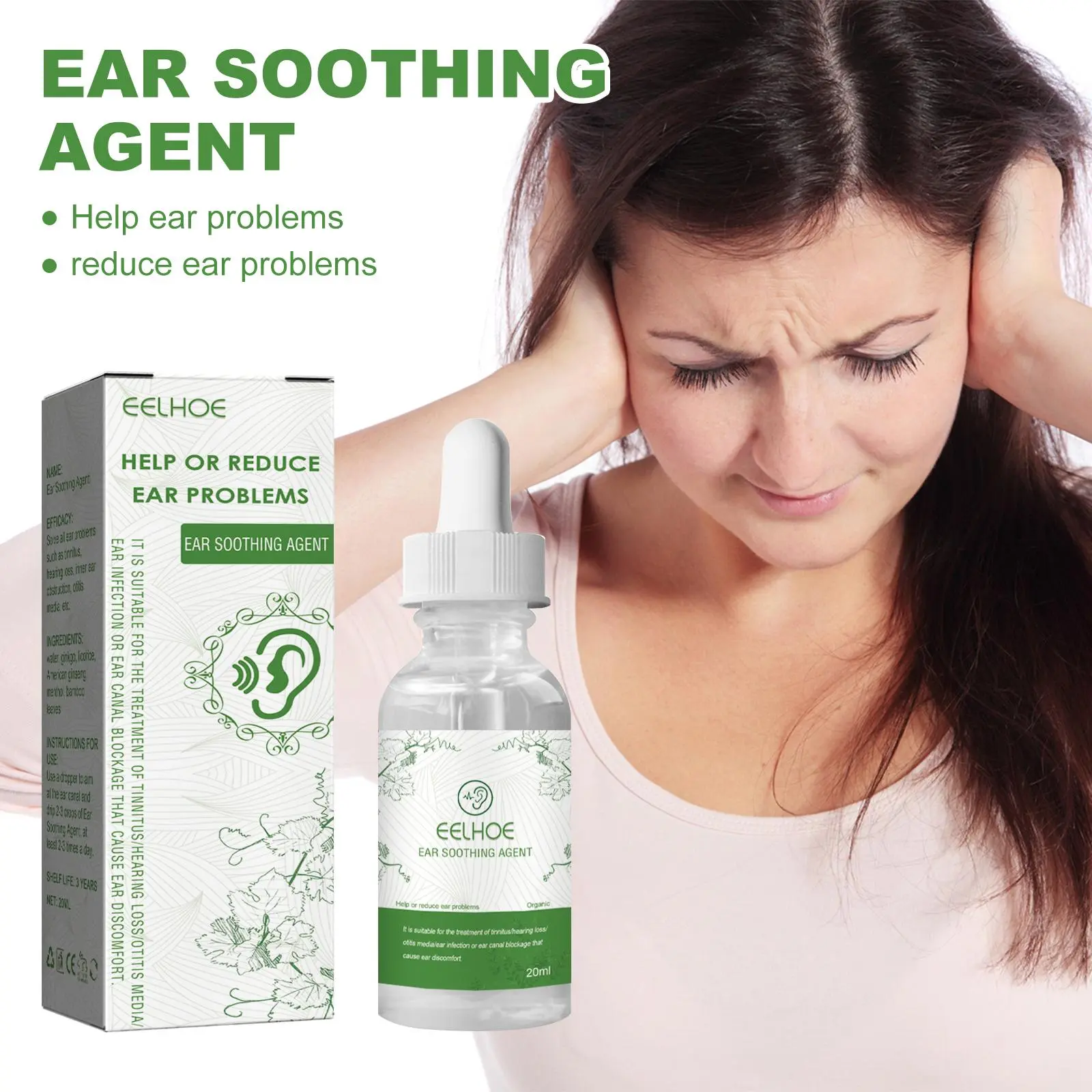 Clogged Ringing Ears Tinnitus Relief for Ringing Ears, Ear Drops for Clogged Ears & Ear ...